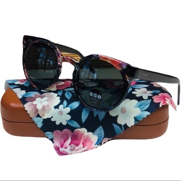 KOMONO Lulu Floral Sunglasses NEW Cateye black pink feminine - Picture 4 of 10